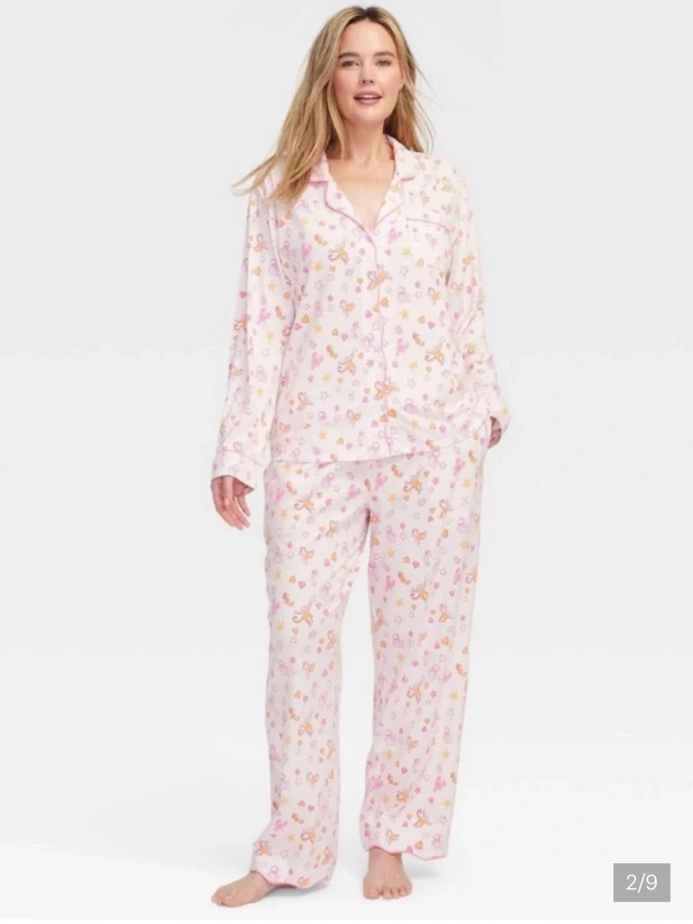🐙 Roller Rabbit Sea Life Pink and Peach Cotton Pajama Set 🐒 - Picture 3 of 11